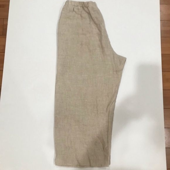 Chico’s 100% linen wide leg Capri pants Sz 1 - Picture 3 of 4